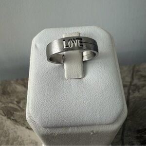 Silver Love Engraved Ring